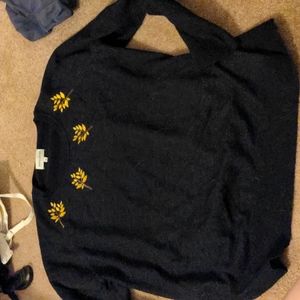 Pepaloves Charcoal Floral Embroidered Sweater